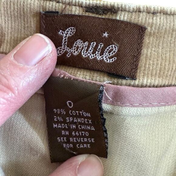 Anthropologie Louie Boho fringe skirt Tan corduroy flounce ruffle skirt 0 - Picture 4 of 7